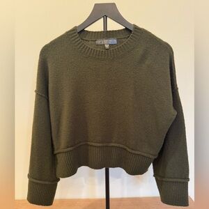 Topshop PETITE Dark Green Crew Neck Sweater